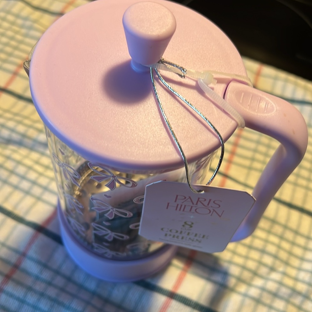 Paris Hilton 8-Cup French Press Coffee Maker lavender a bow design NEW - Picture 3 of 9